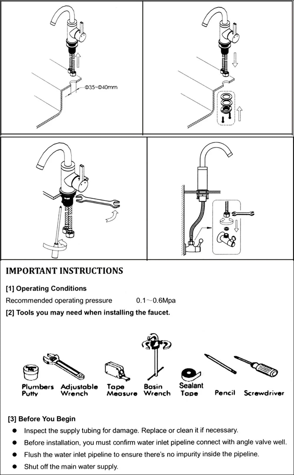 Rubinetto con miscelatore per lavabo