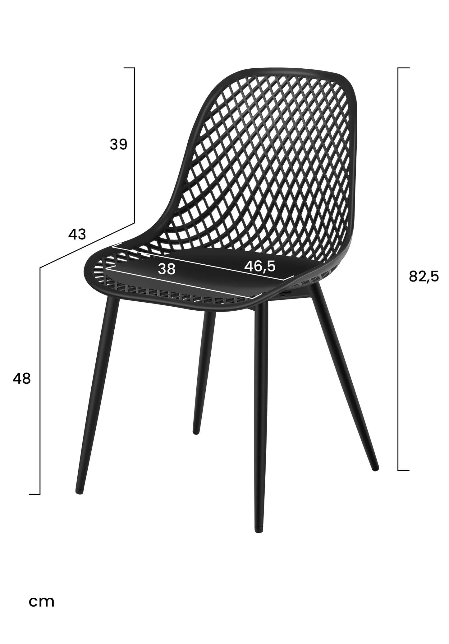 Set sedie Shell Lounge 4 pezzi WOLTU