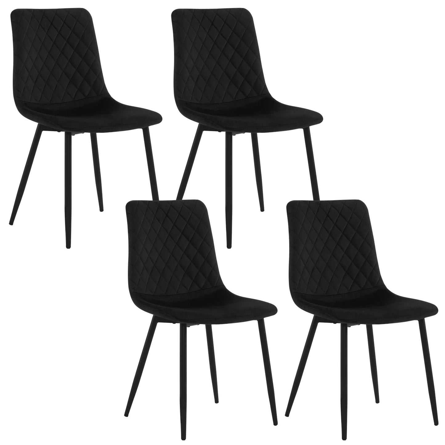 Set di sedie design scandinavo 4 pezzi Velvet