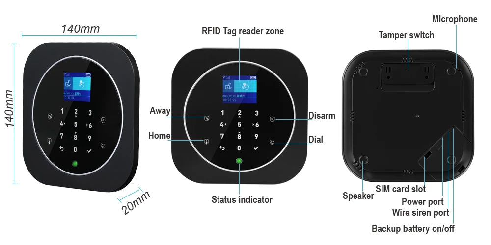 Nuovosistema di allarme WIFI Tuya W9B