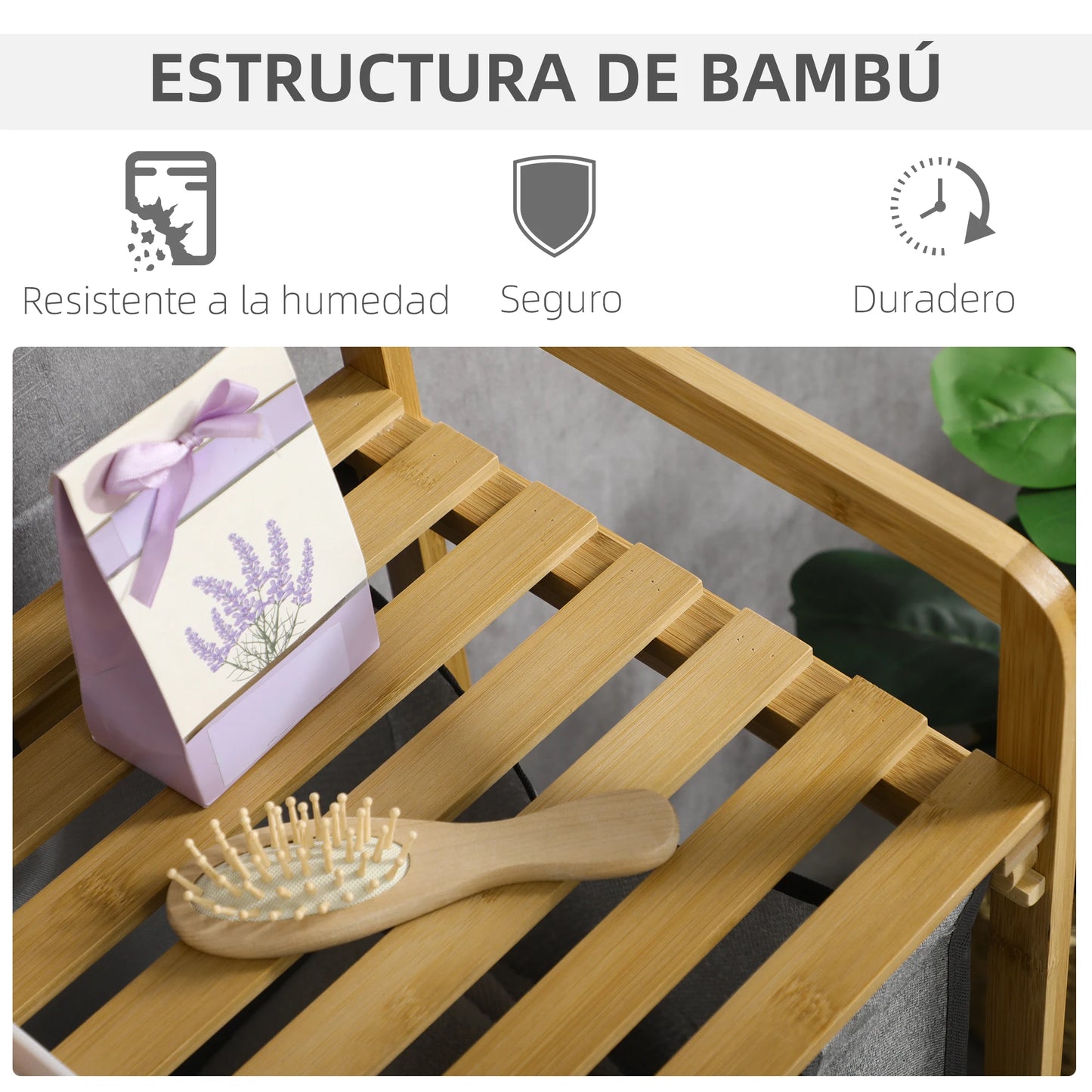 Cesto portabiancheria HOMCOM in bamboo