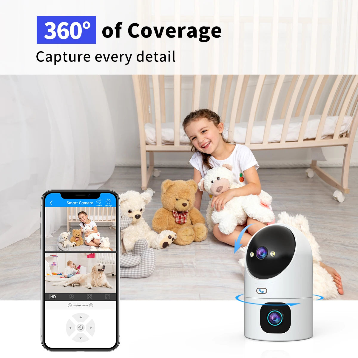 Telecamera IP HD 4K 5G WiFi doppia lente smart home Jooan