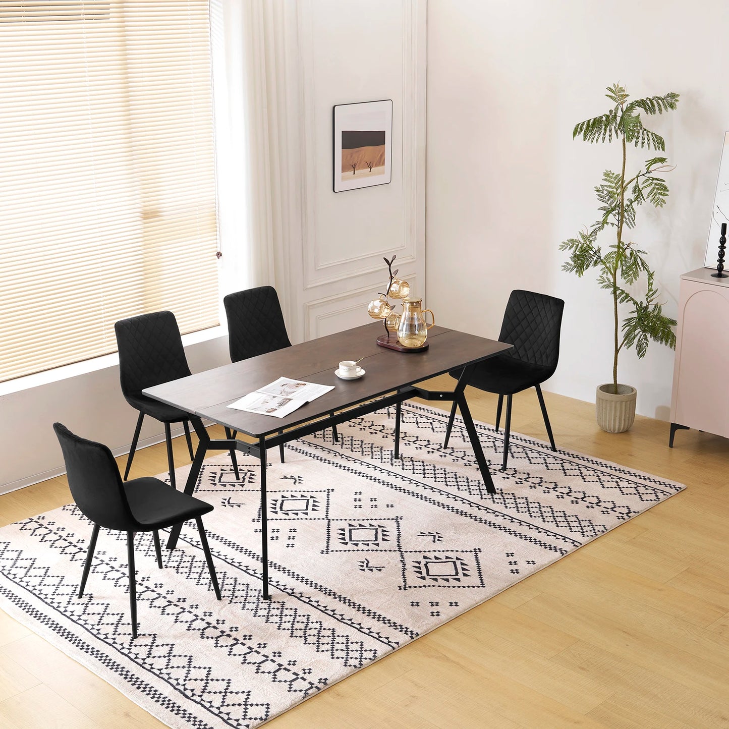 Set di sedie design scandinavo 4 pezzi Velvet