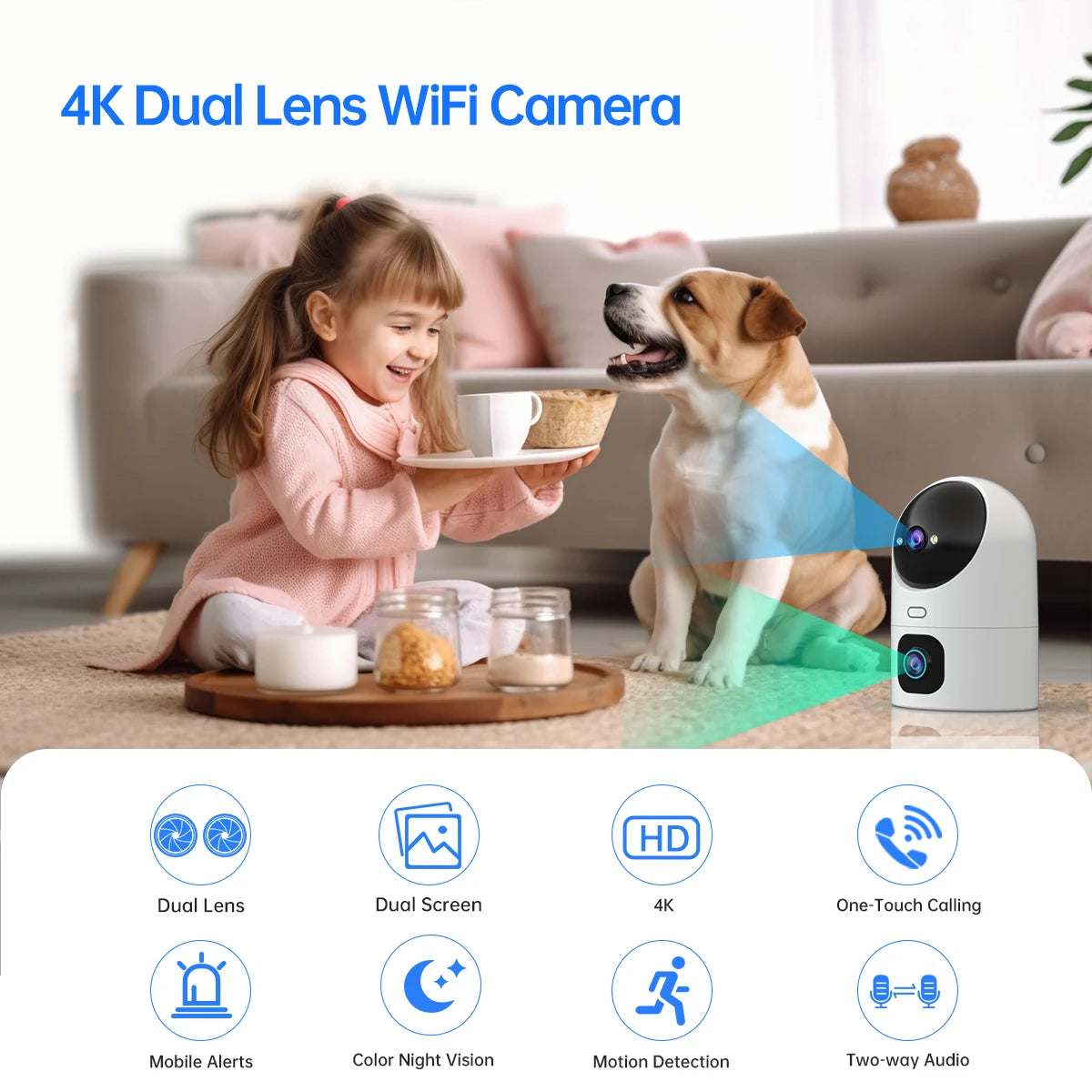 Telecamera IP HD 4K 5G WiFi doppia lente smart home Jooan