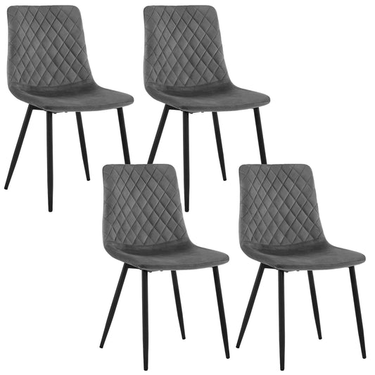 Set di sedie design scandinavo 4 pezzi Velvet