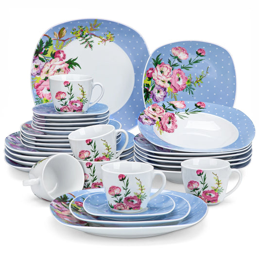 Set stoviglie VEWEET Blue Flower 30/60 Pezzi