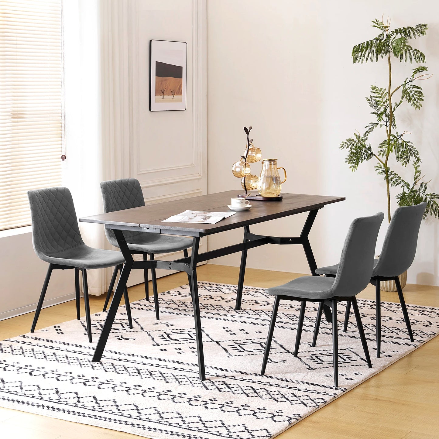 Set di sedie design scandinavo 4 pezzi Velvet